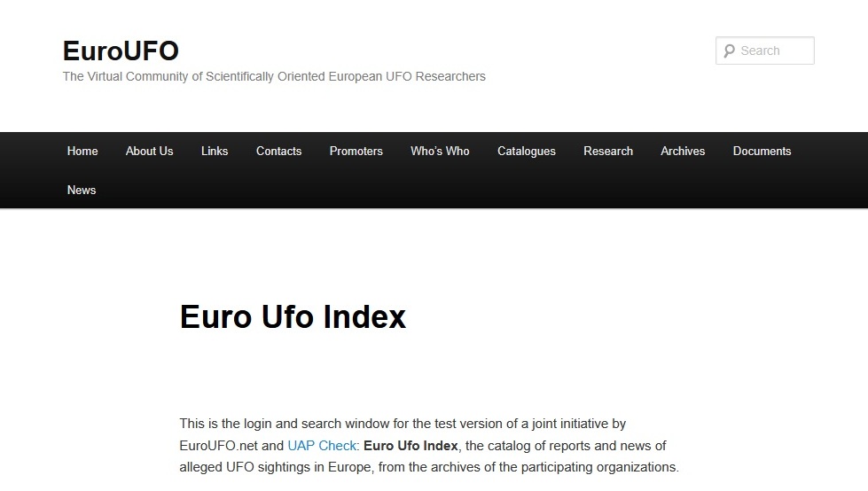A Catalogue of European UFO Sightings